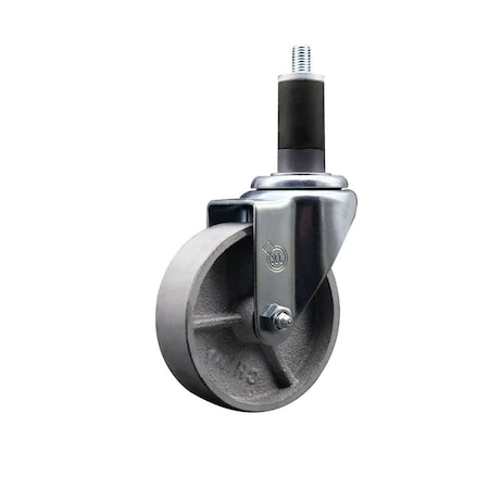 Service Caster 4'' Semi Steel Wheel Swivel 1-1/4'' Expanding Stem Caster SCC-EX20S414-SSS-114